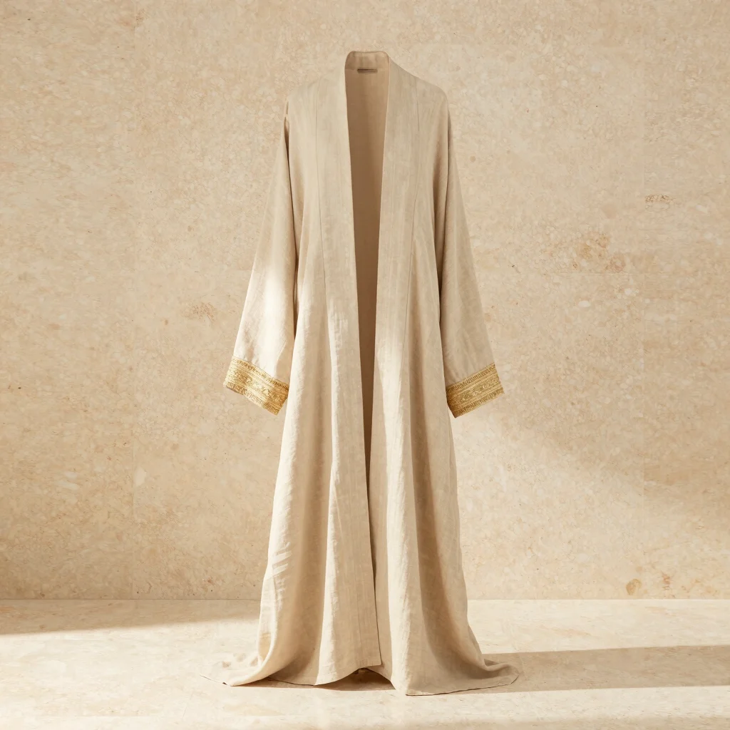 Sahara Embroidered Linen Abaya