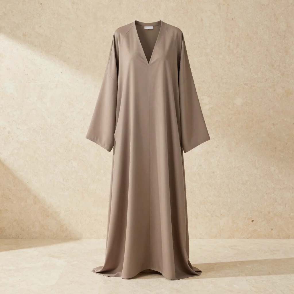 Minimalist Taupe Crepe Abaya